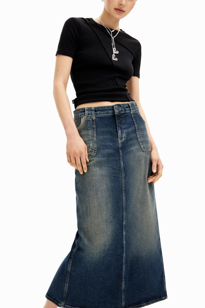 Falda midi denim | Desigual