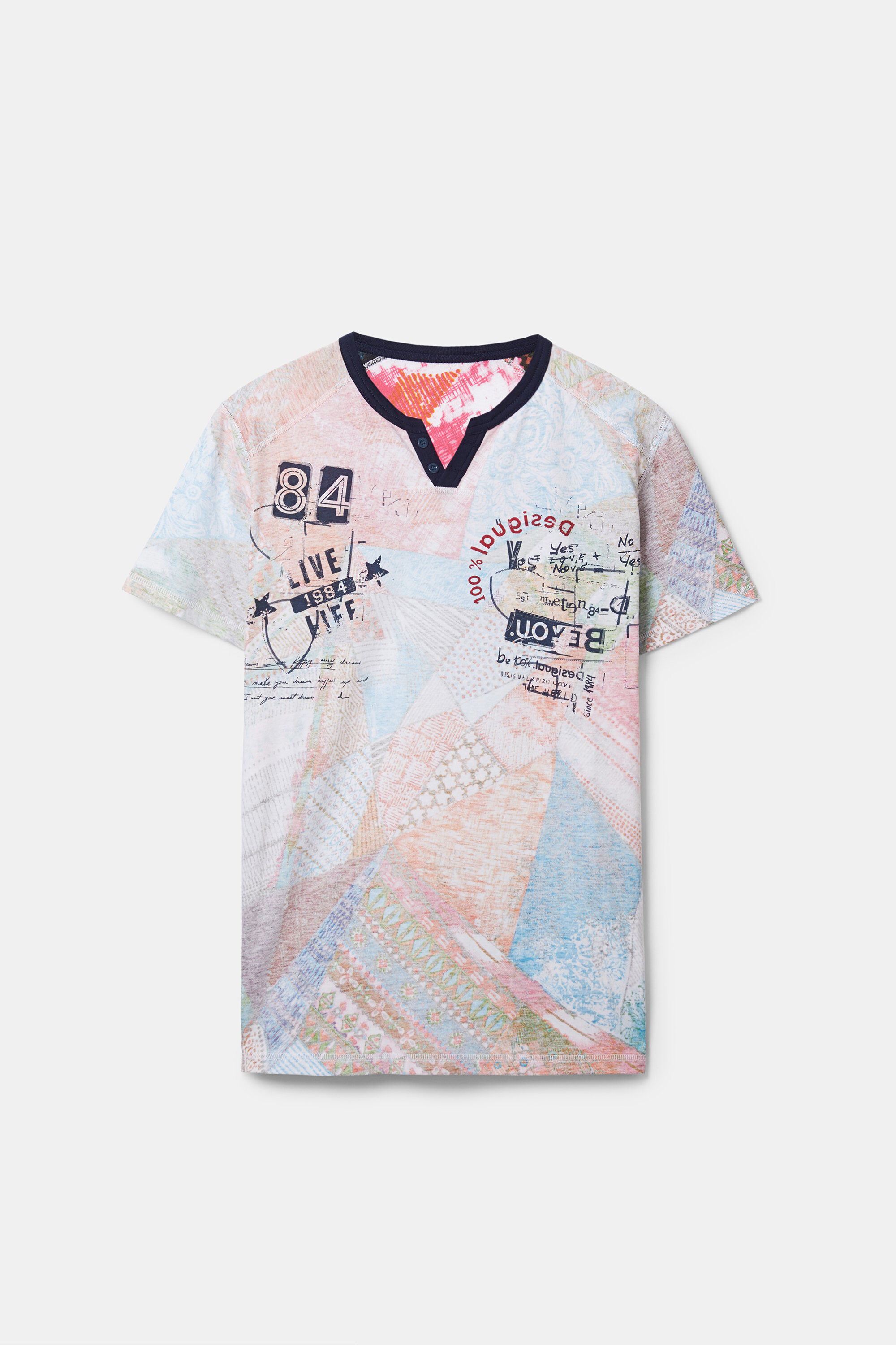 Patch print cotton T-shirt