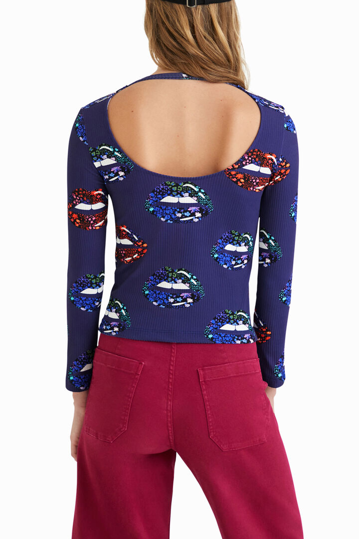 Back neckline ribbed T-shirt | Desigual