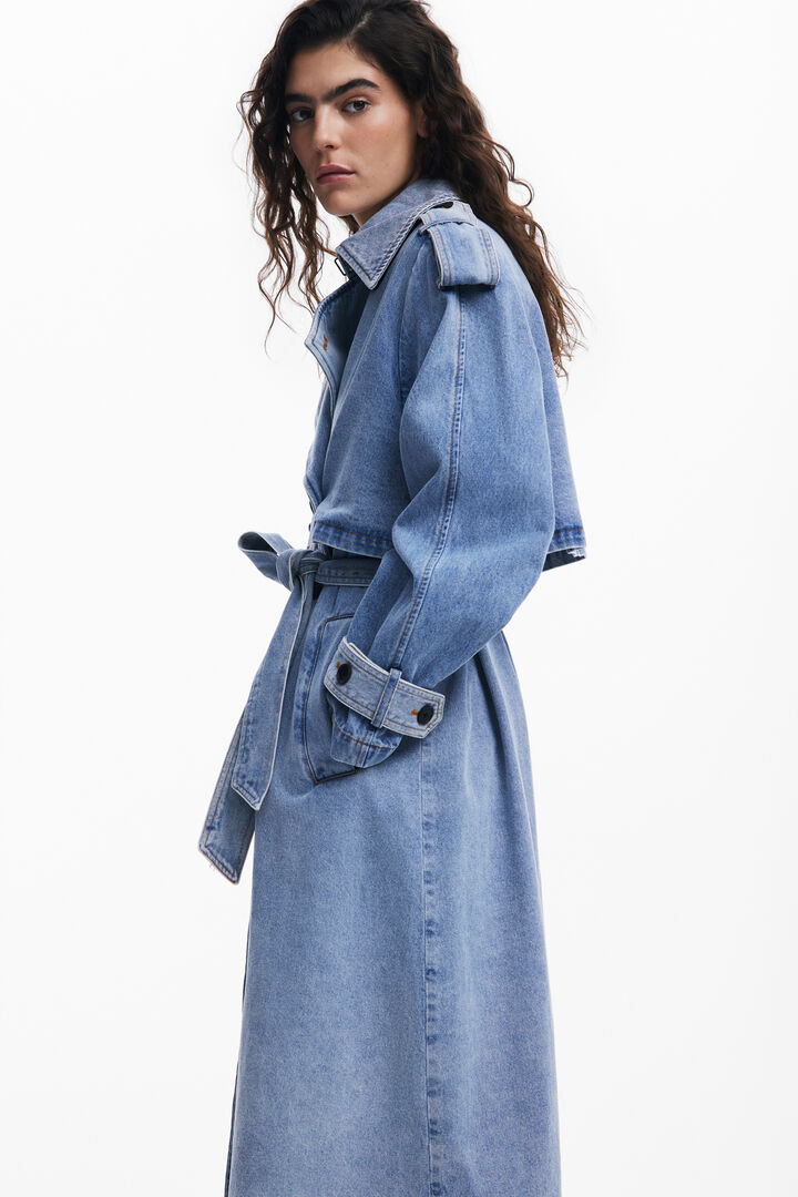 Denim trench coat with belt | Desigual