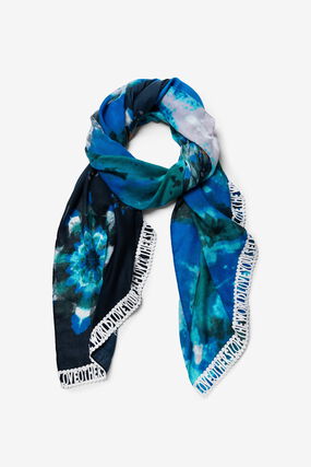Black and blue faded effect foulard