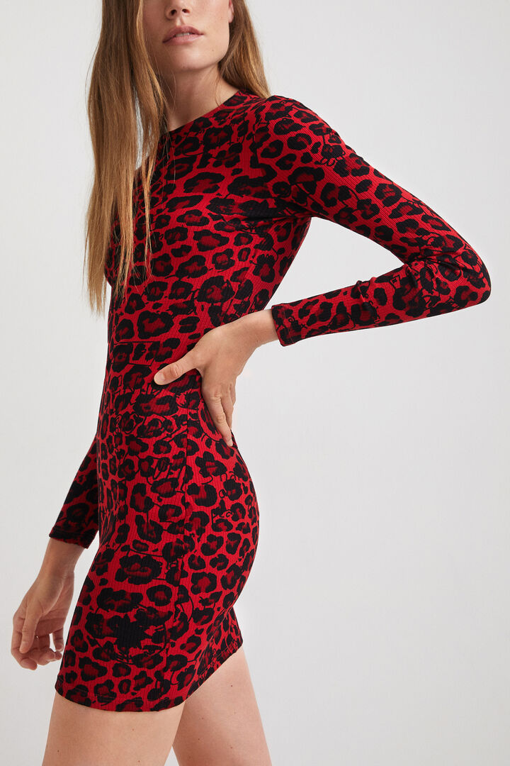 Slim short leopard dress | Desigual