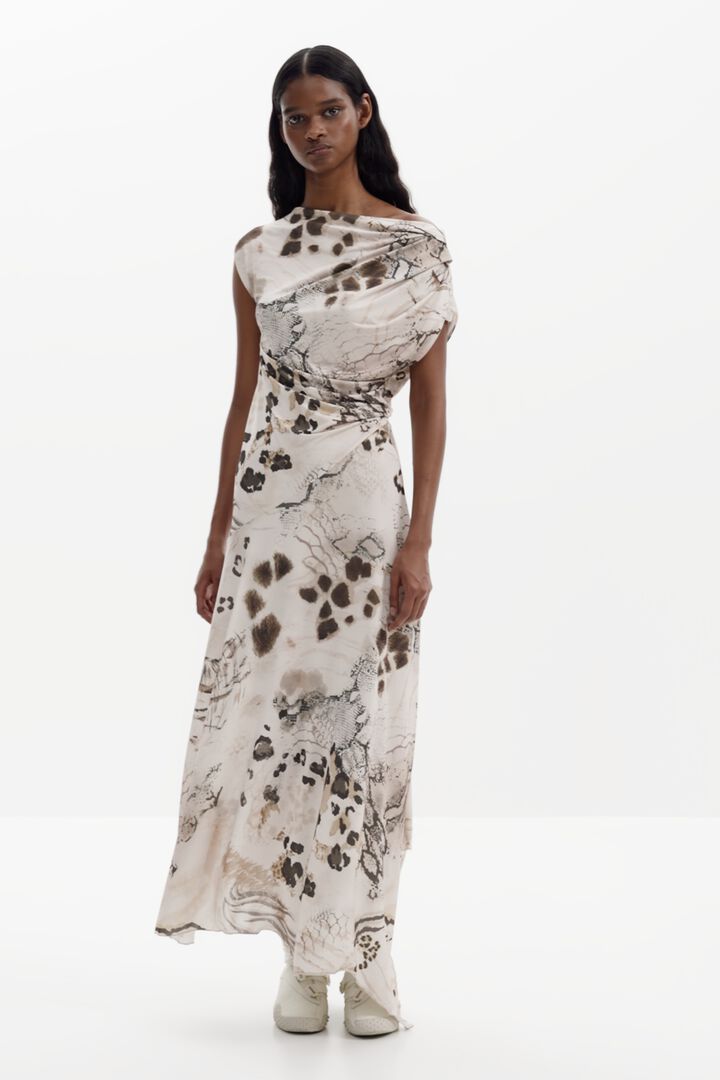 2-in-1 slip dress animal print | Desigual