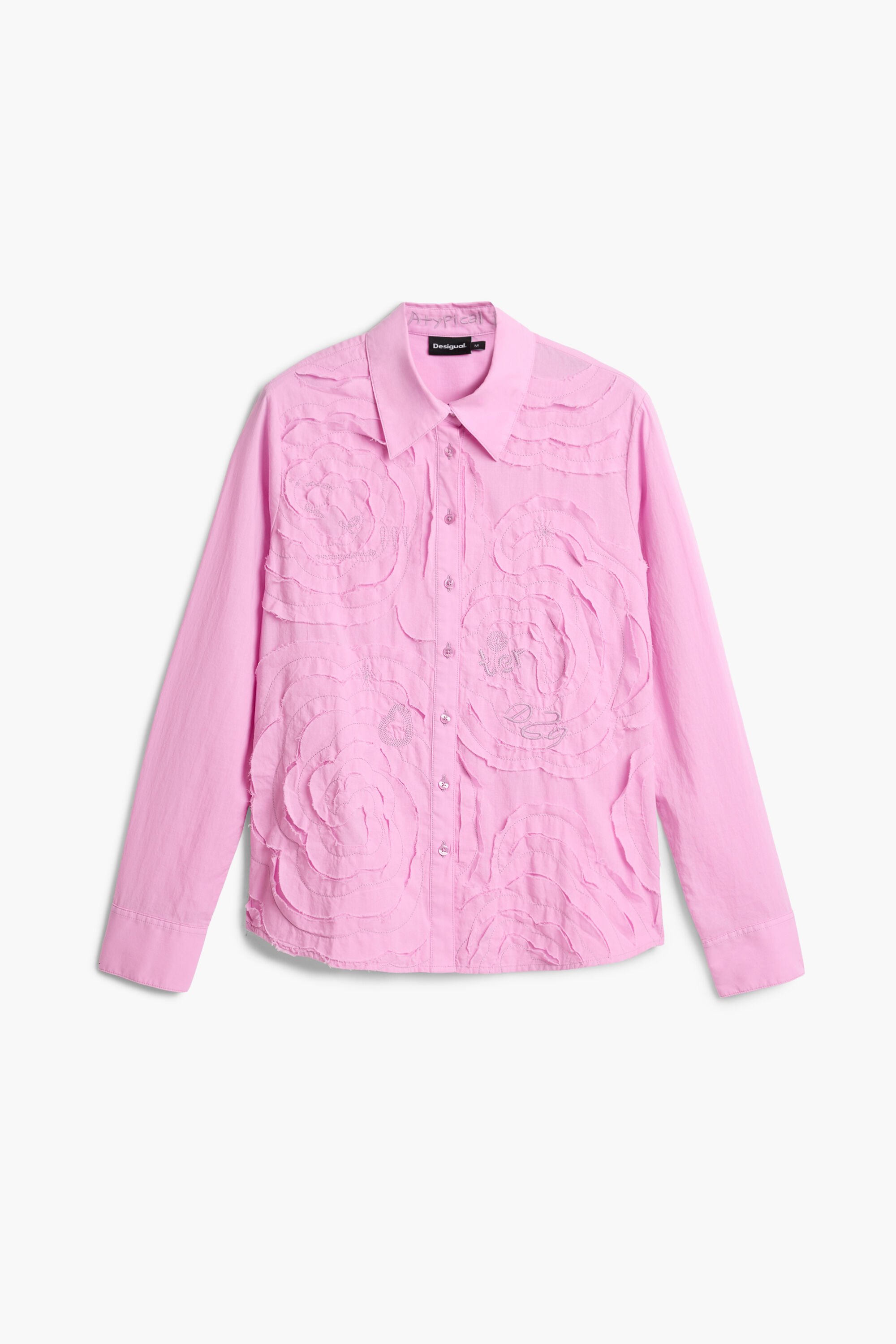 Desigual Overhemd met geborduurde golven - RED