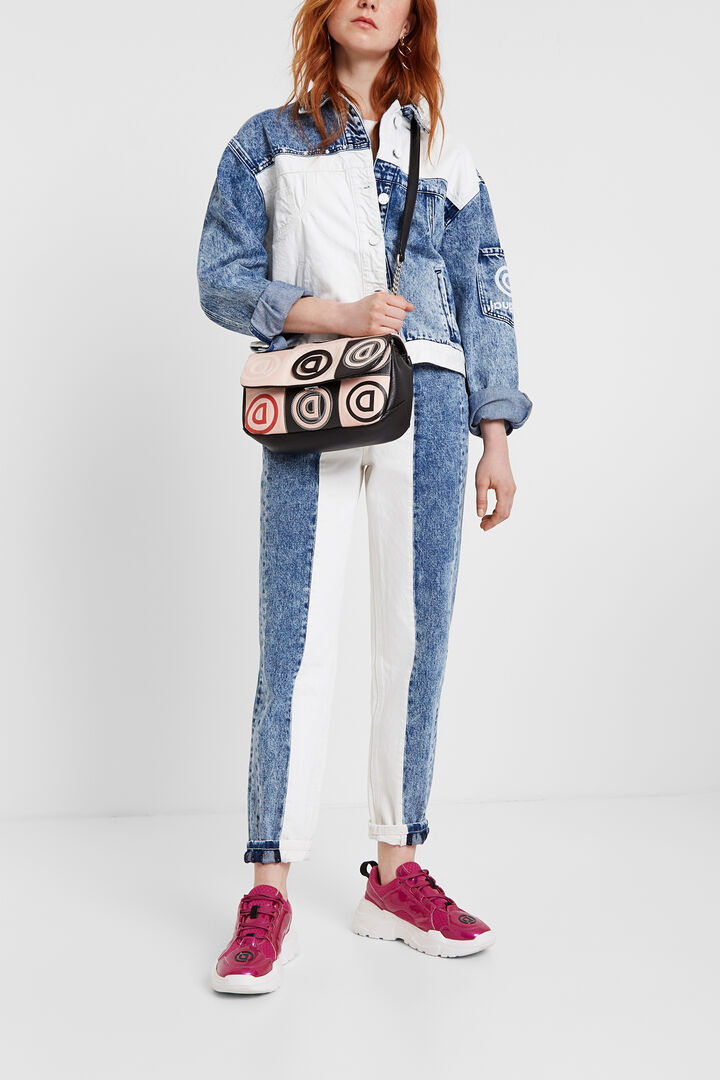 Bolso de patchwork en logomanía | Desigual