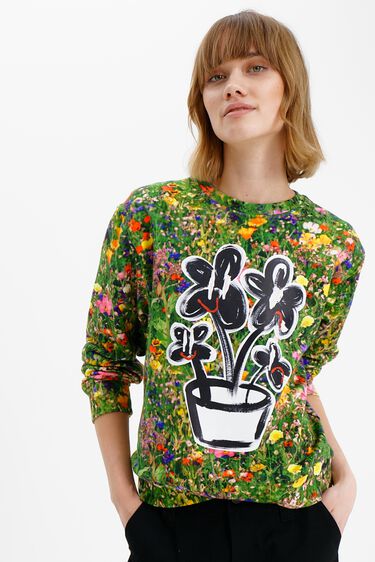 Sweat-shirt fleuri plante | Desigual