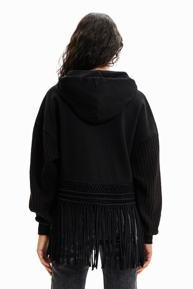 Oversize fringe hoodie | Desigual