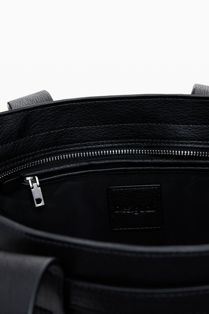 Bolsa shopper efeito couro letras grande | Desigual