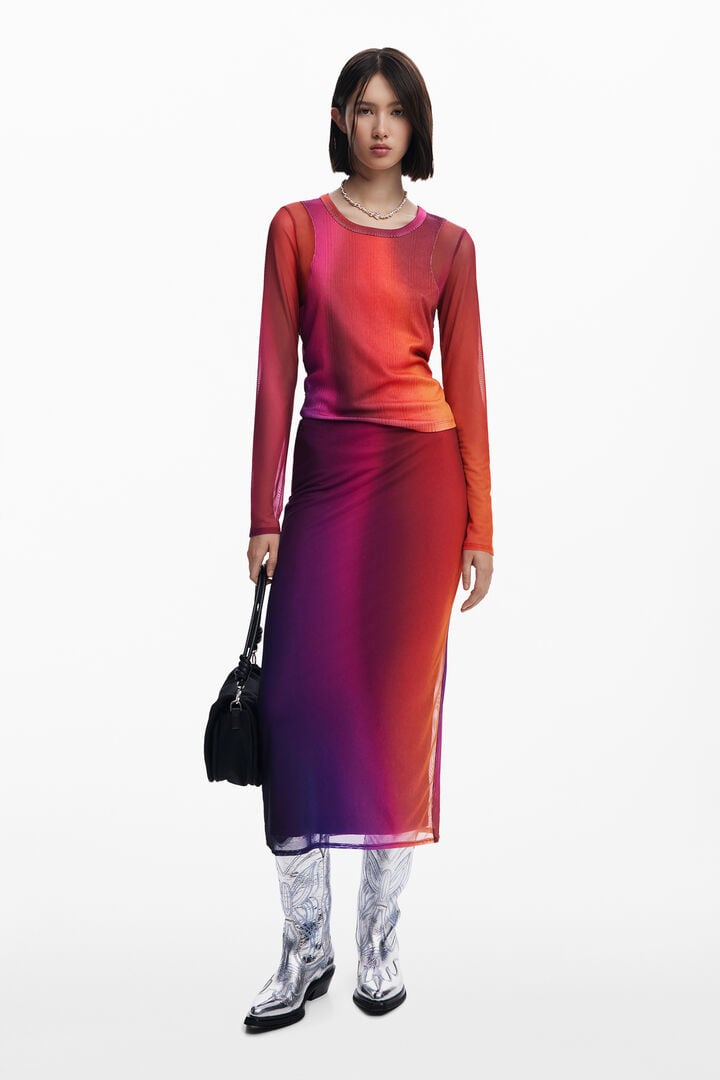 Gradient pencil skirt
