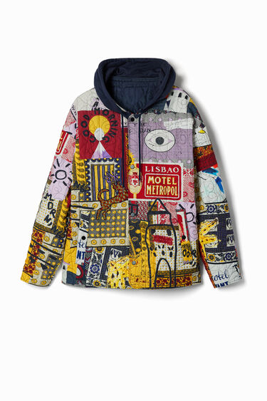 Chaqueta acolchada reversible patchwork | Desigual