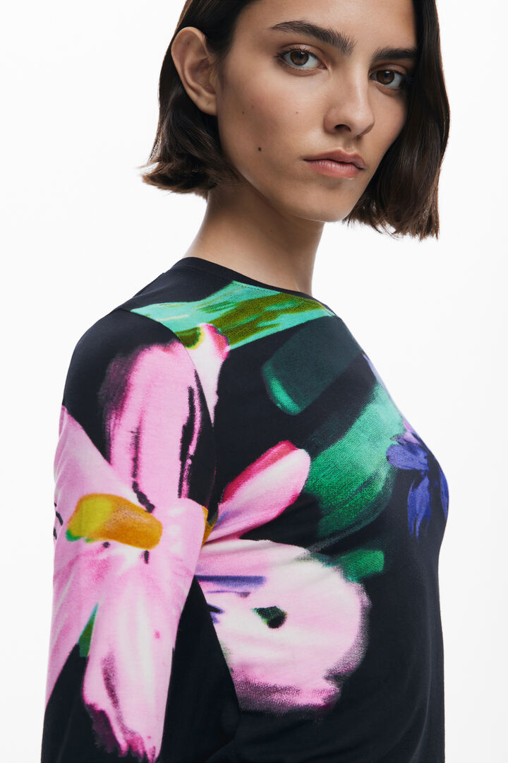 Long-sleeve floral T-shirt | Desigual