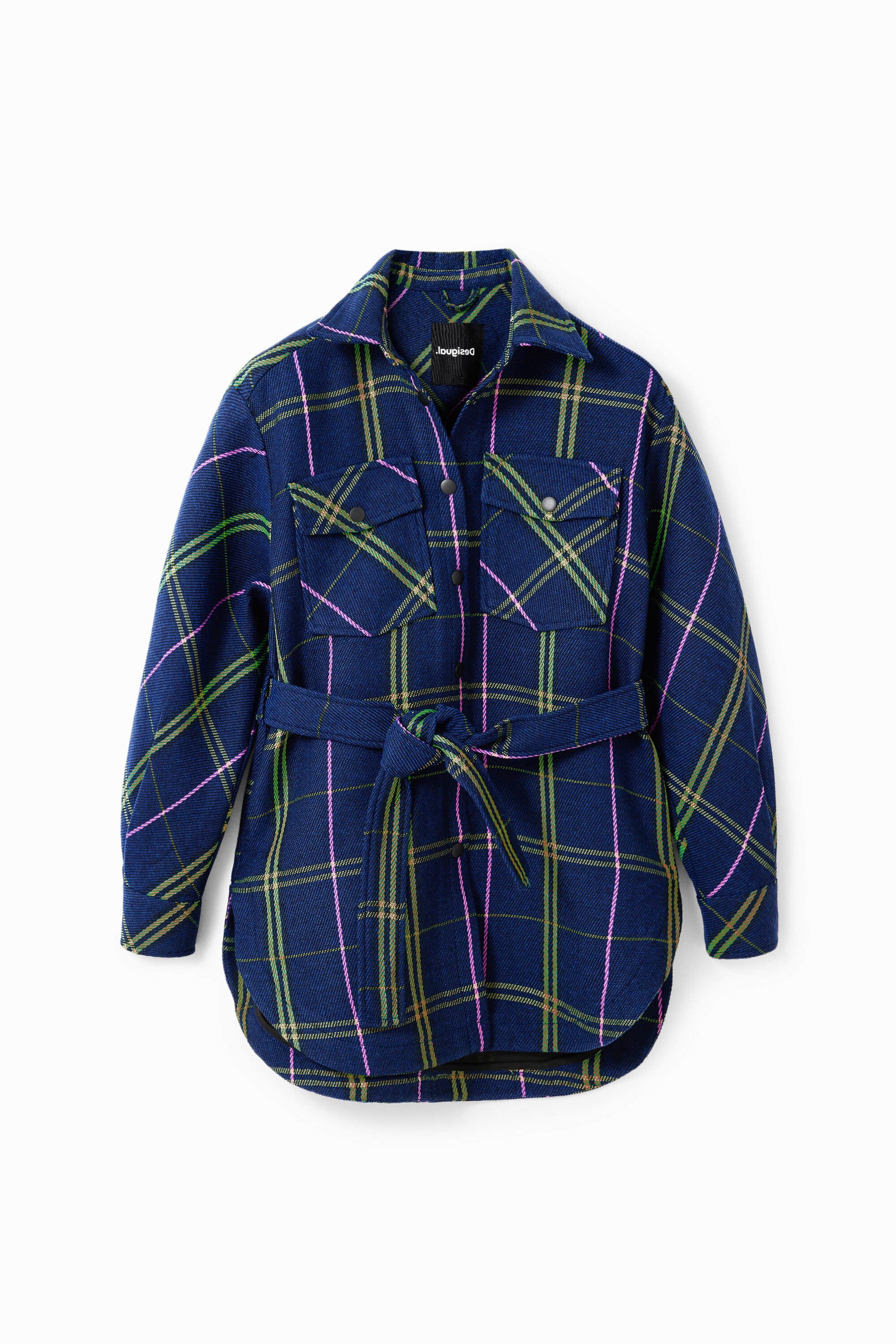 Desigual Geruit shacket - BLUE
