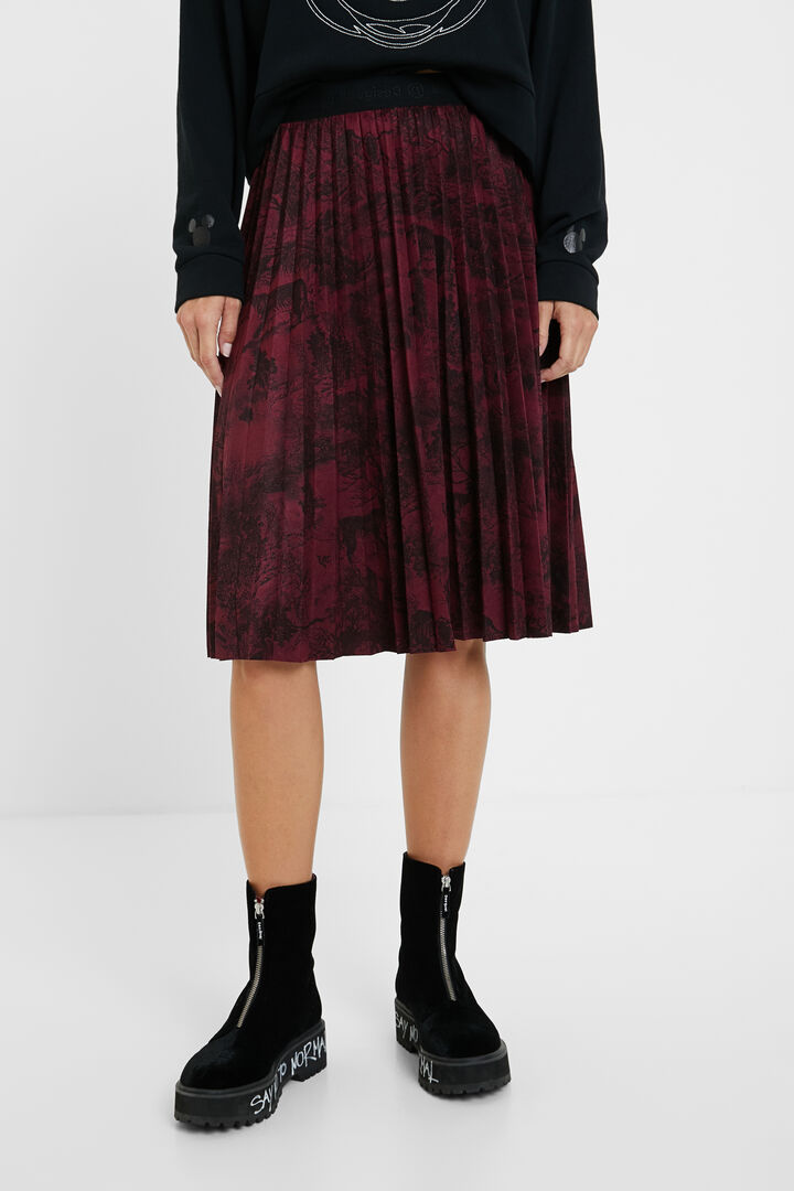 Pleated midi-skirt | Desigual