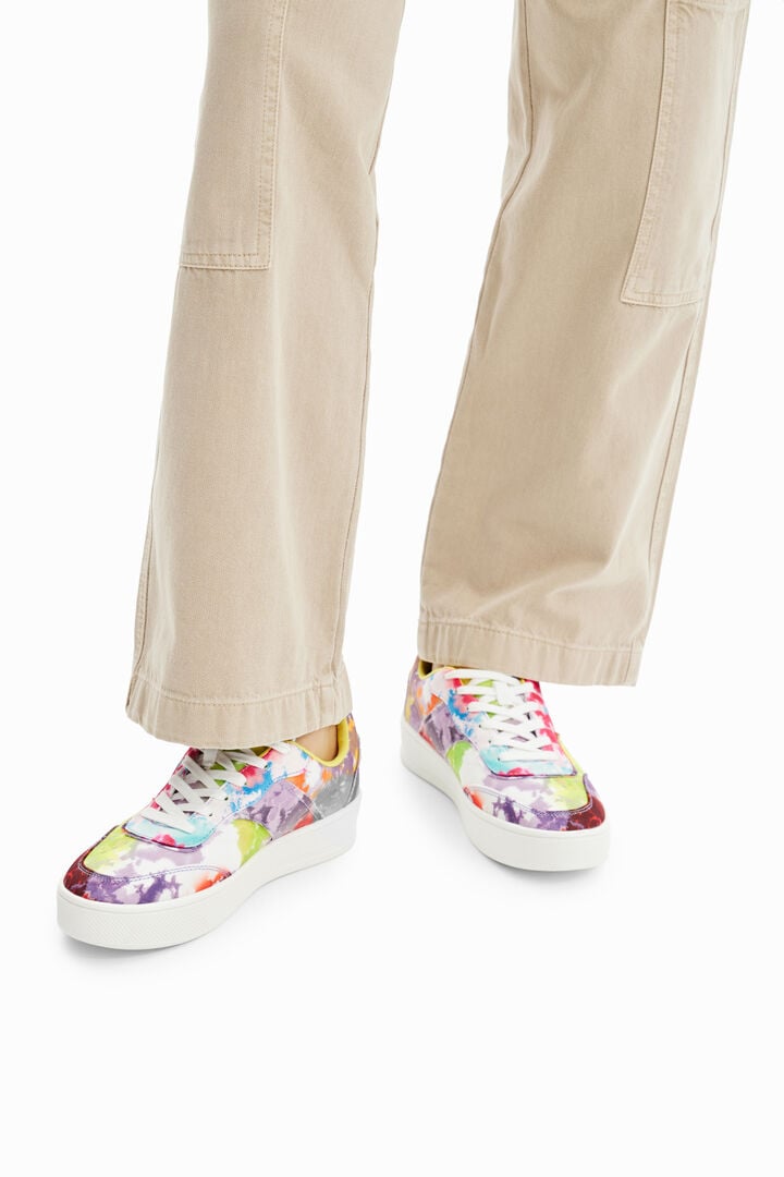 Watercolour patchwork platform sneakers | Desigual