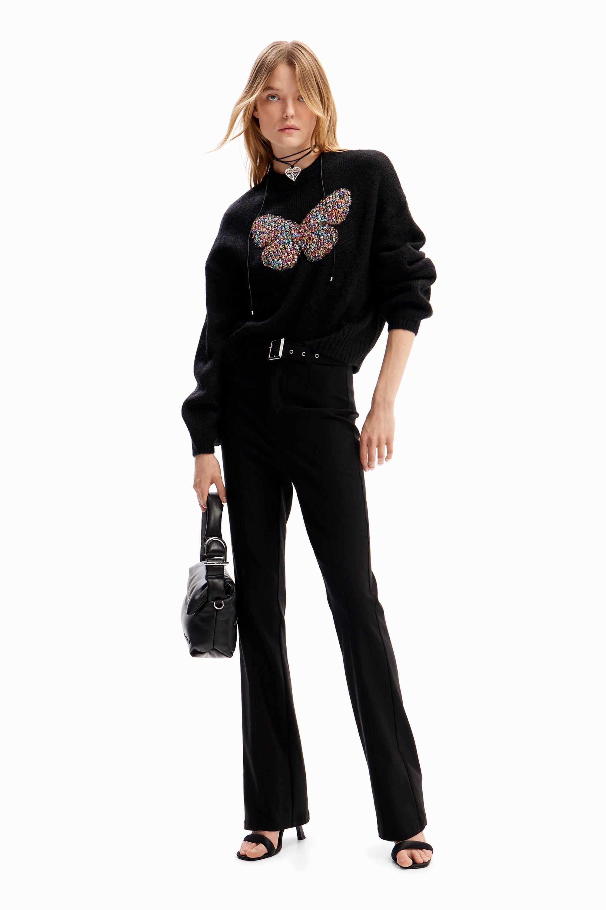 Desigual Chunky knit butterfly pullover
