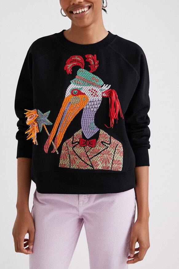 Embroidered pelican sweatshirt | Desigual