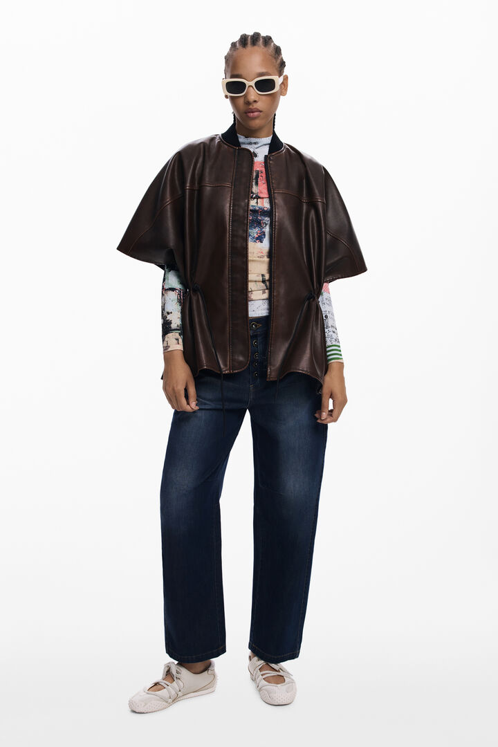 Poncho efecto piel