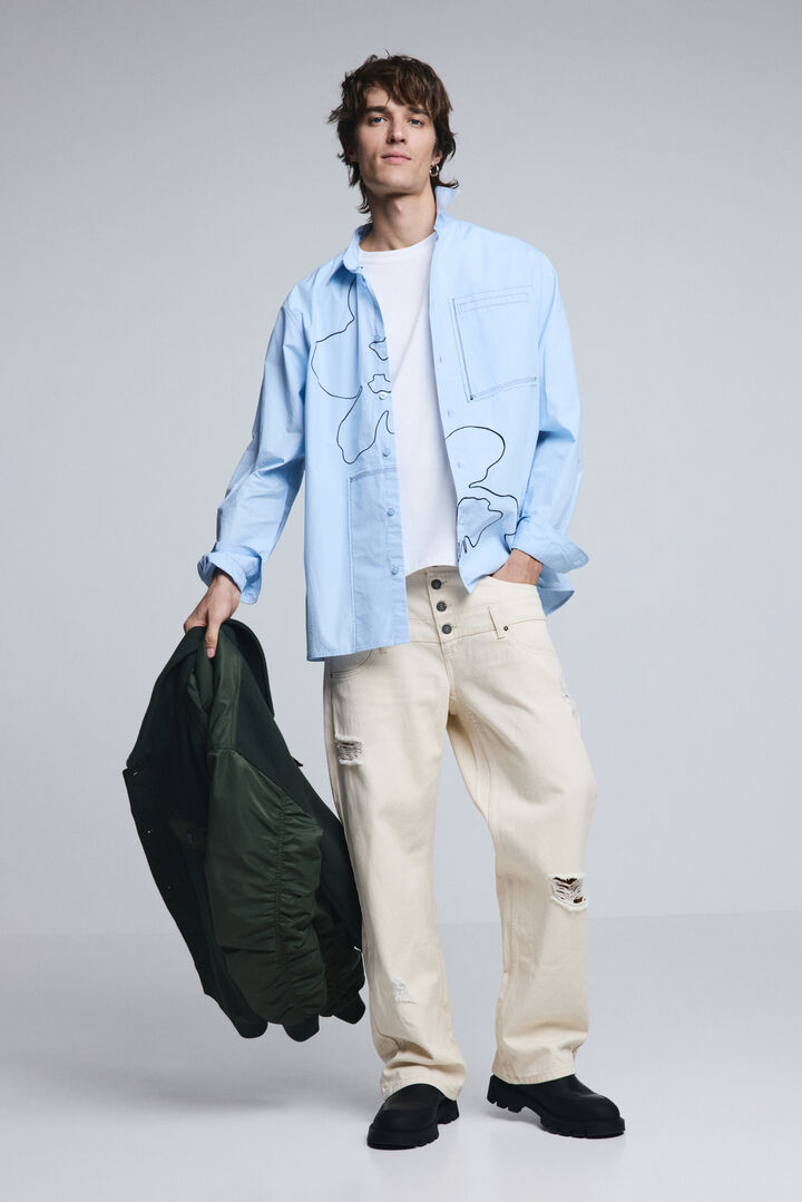 Hlače s dvostrukim strukom i poderotinama