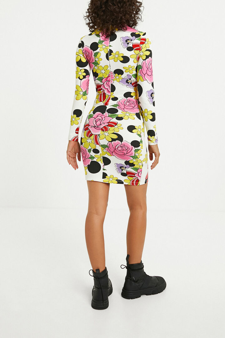 Vestido corto elástico flores | Desigual