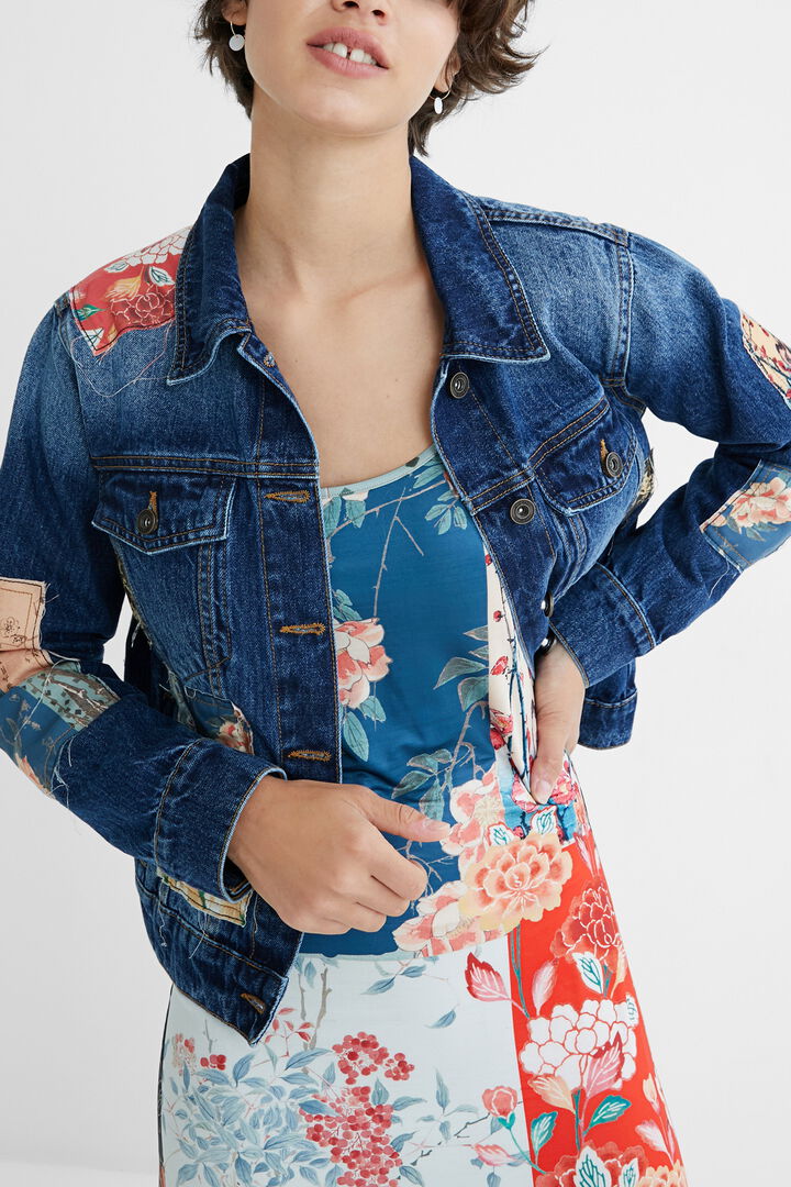 Slim denim jacket patches | Desigual