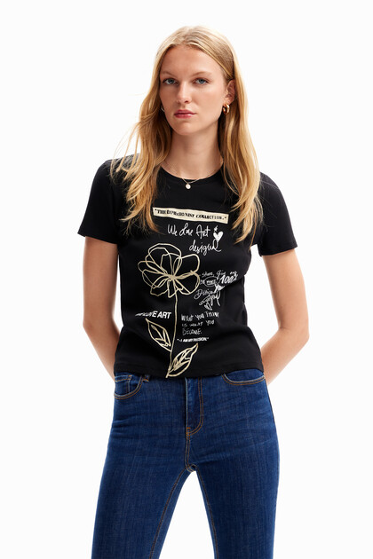 Flower message T-shirt
