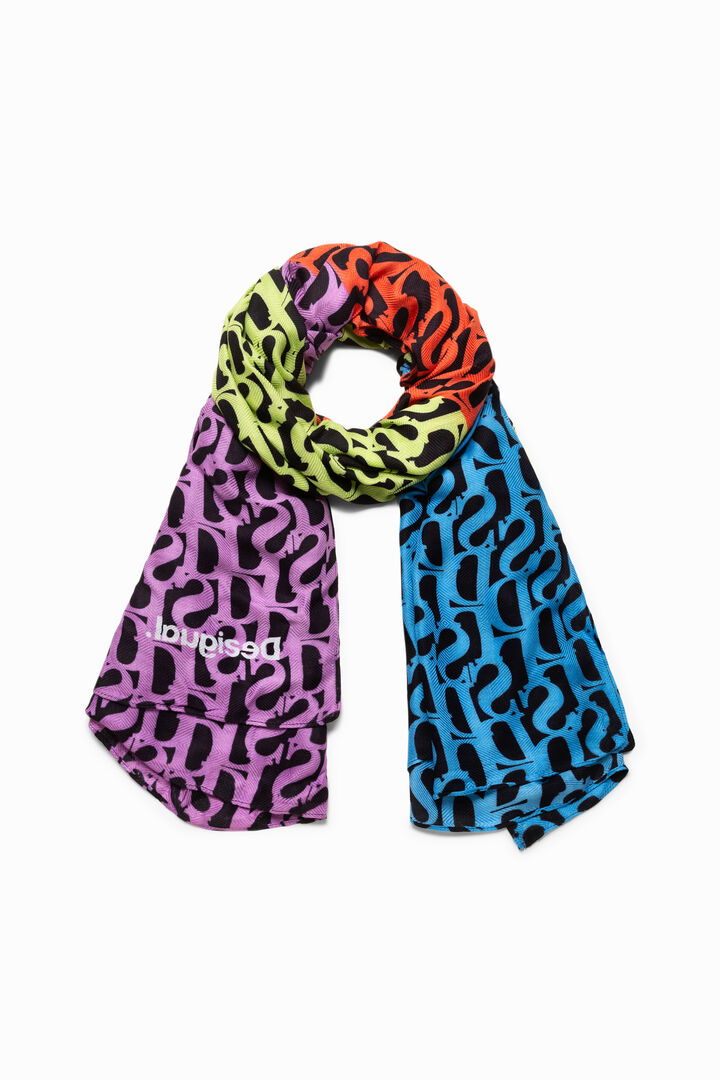 Rectangular logomania foulard | Desigual