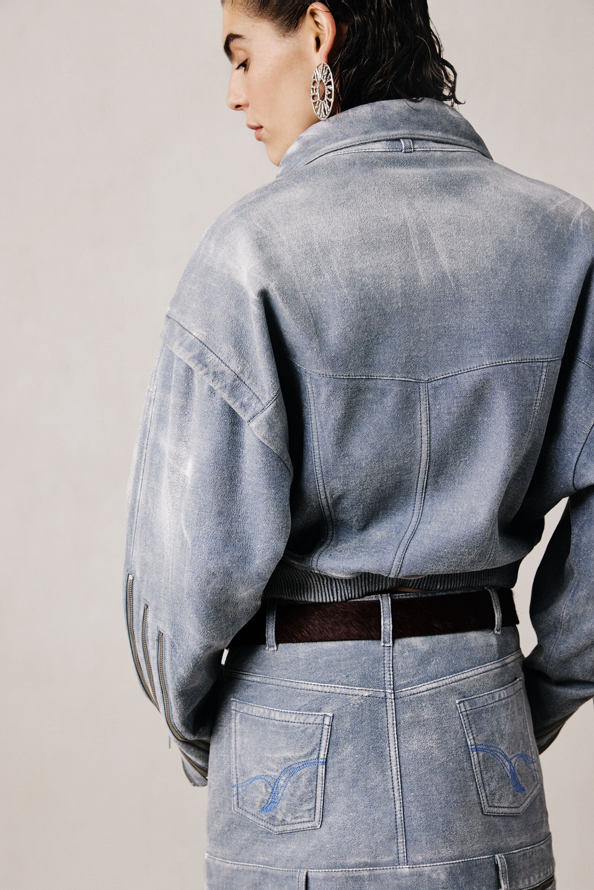 デニム風スタジオレザージャケット 女性用 I Desigual.com