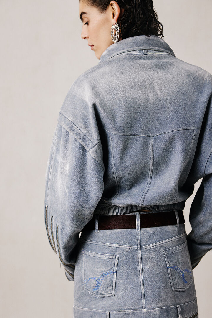 Veste en cuir effet denim studio | Desigual