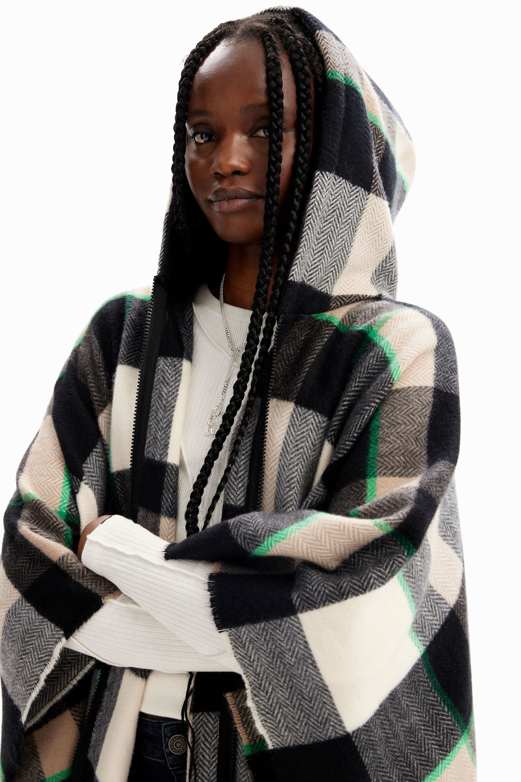 Womens sales hooded poncho