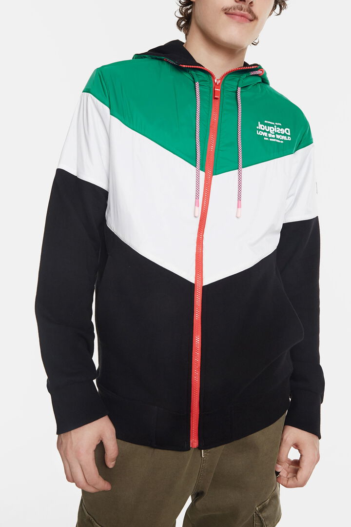 Chaqueta sudadera tricolor | Desigual