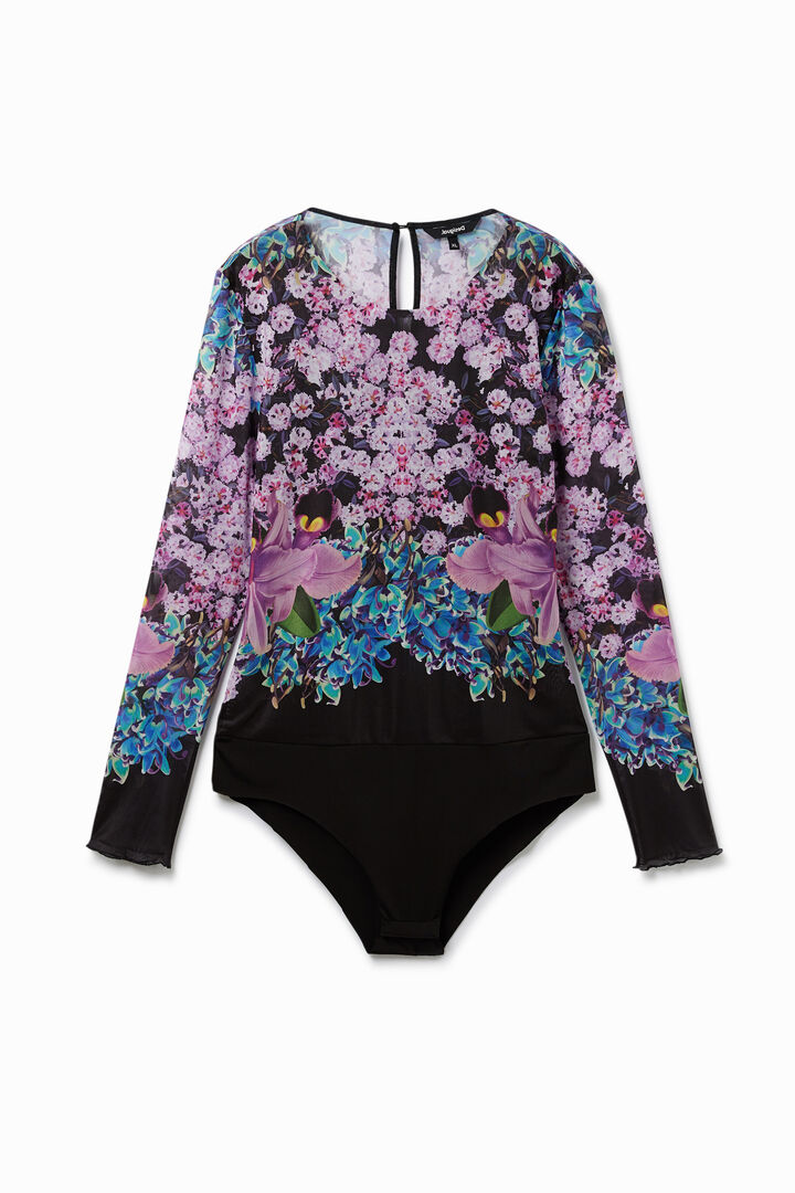 
花柄 スリムボディスーツ