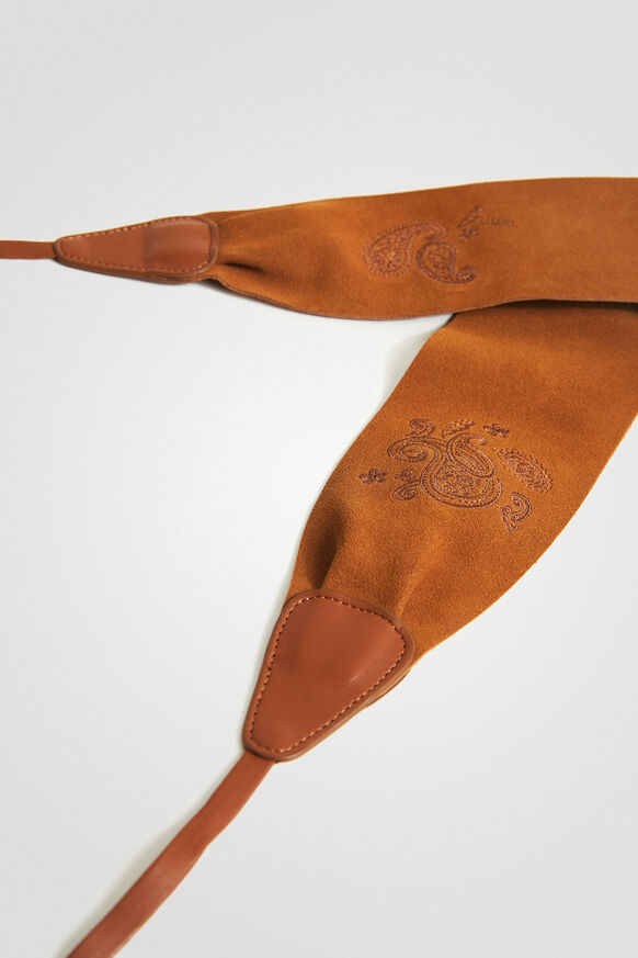 Leather sash embroidered frieze | Desigual