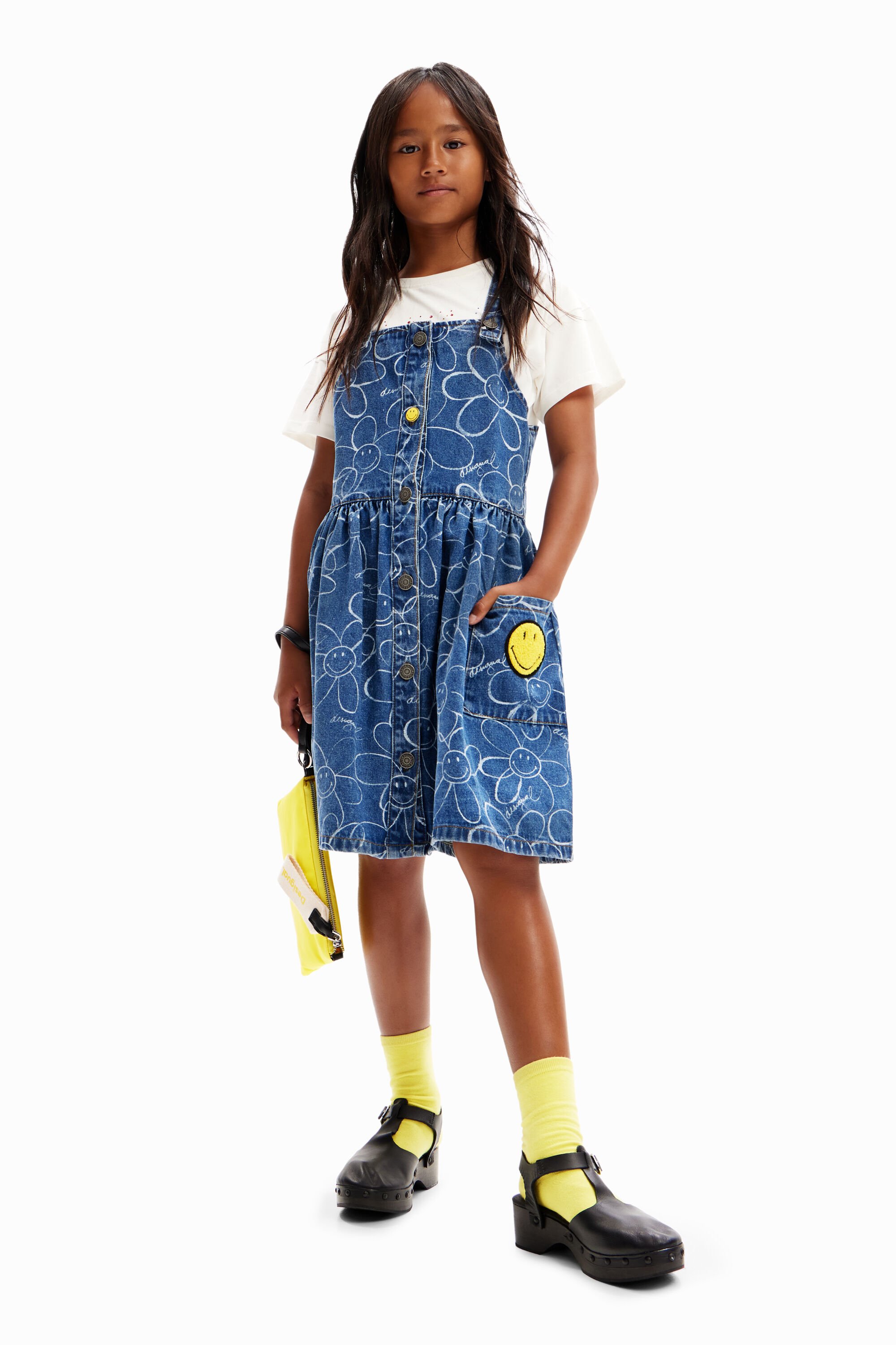 Desigual Abito salopette denim Smiley Originals