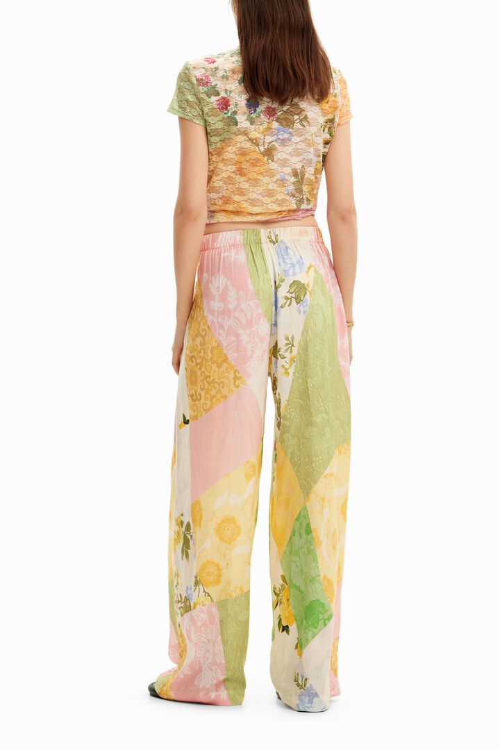 Patched palazzo pants | Desigual