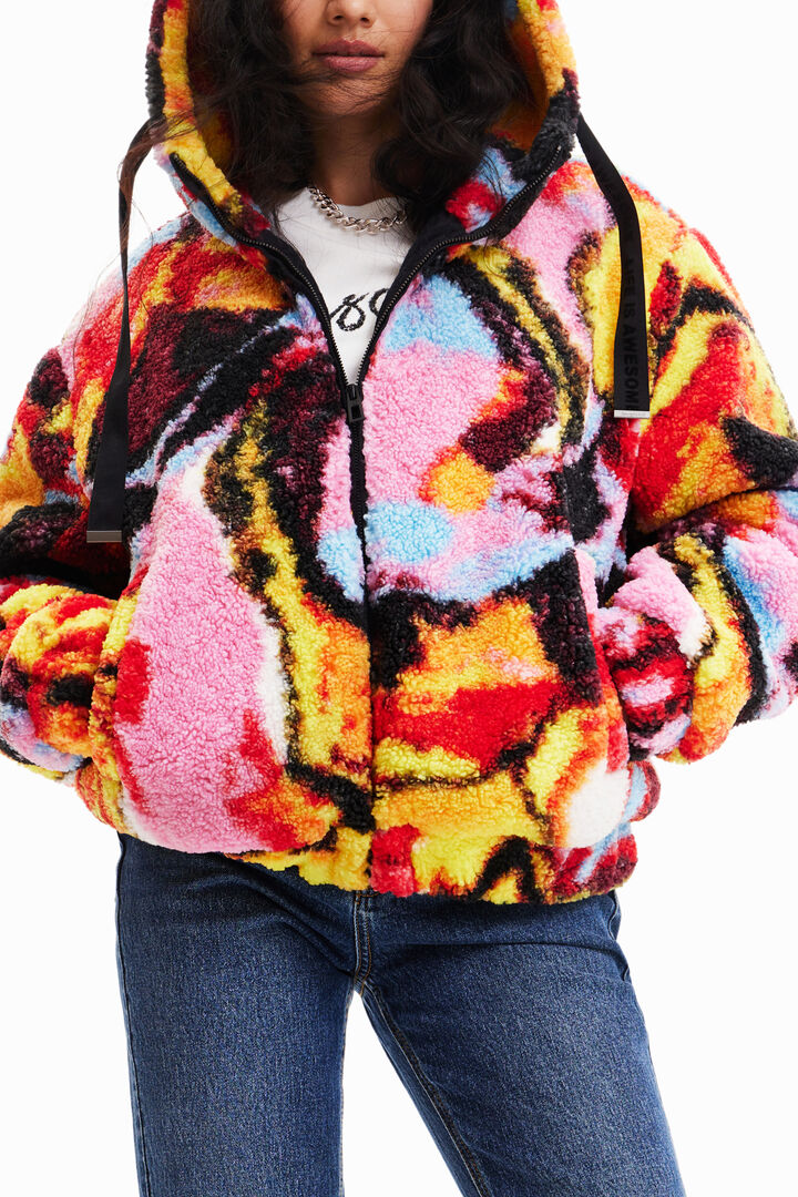 Digital print fleece jacket | Desigual