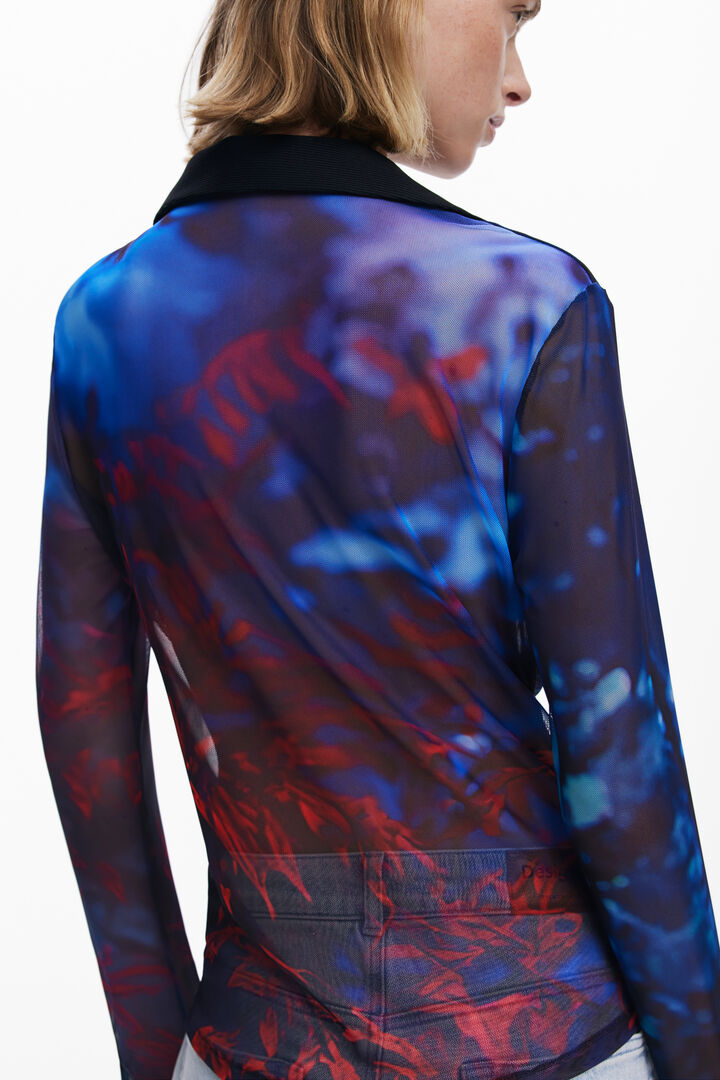 Camiseta de chiffon abotoada | Desigual