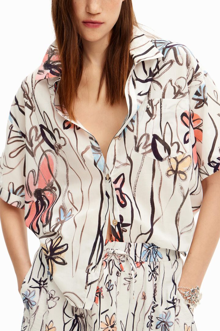 Illustrated floral shirt | Desigual