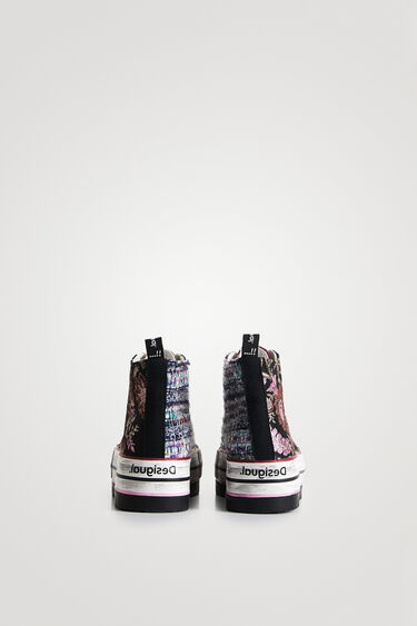 Knöchelhoher Plateau-Sneaker mit orientalischem Patch | Desigual
