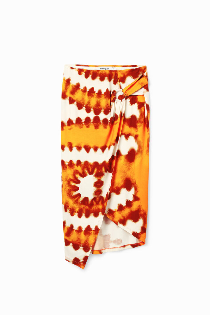 Tie-dye wrap midi skirt | Desigual