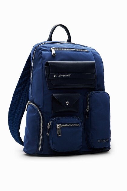 Large nylon pockets backpack
