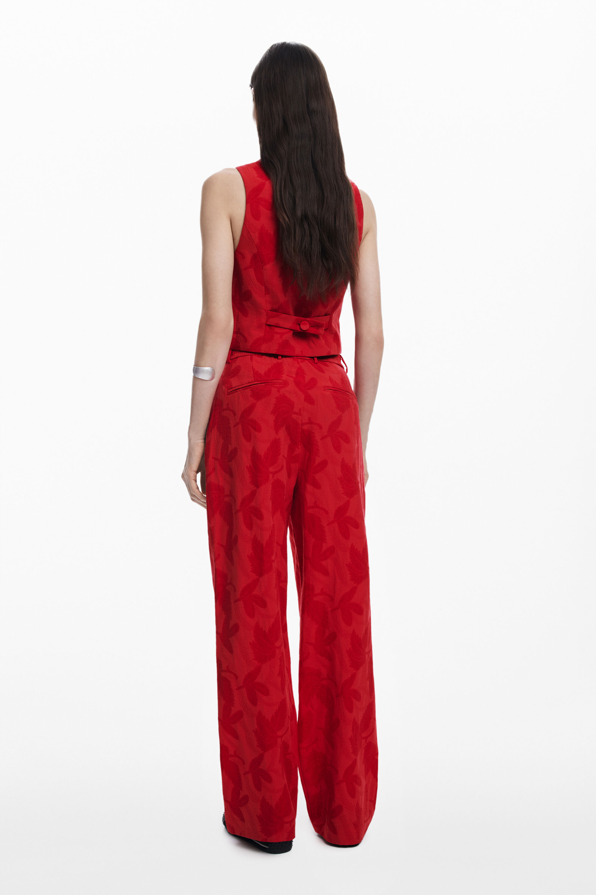 Desigual Contrast Vest In Red