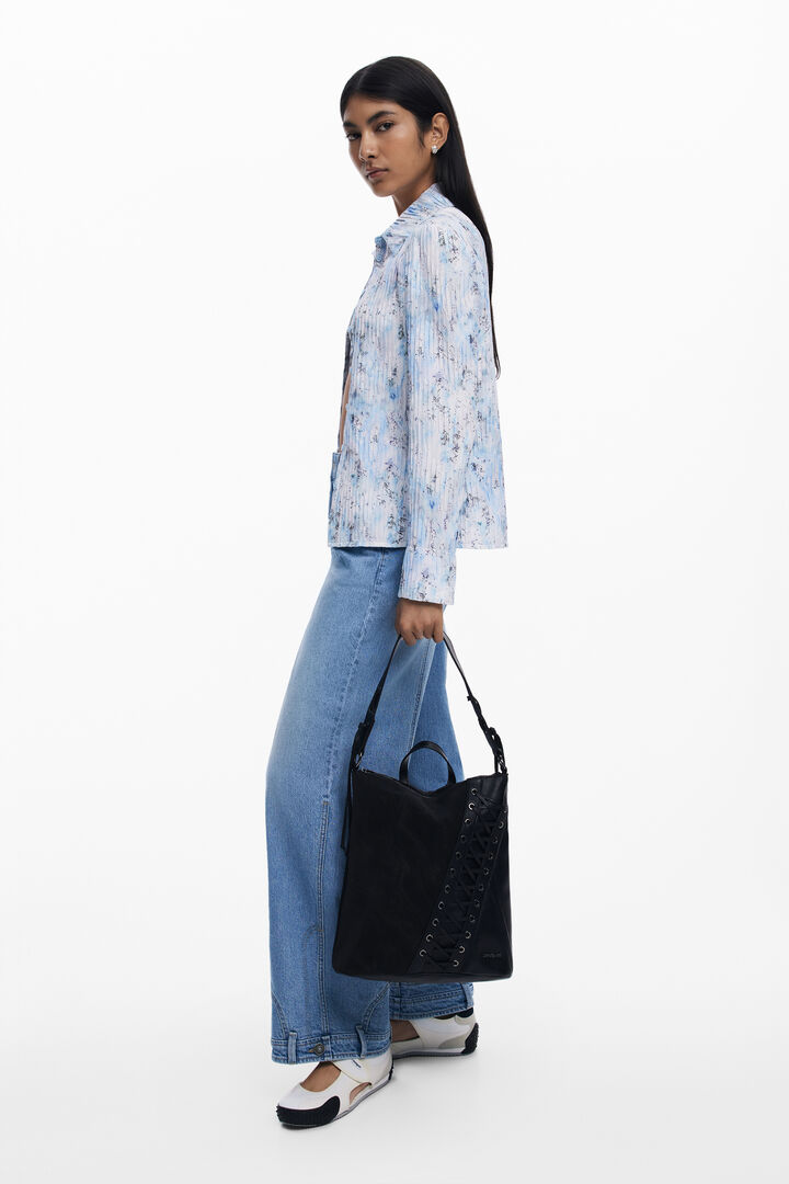 Mochila efecto piel corsé pequeña | Desigual