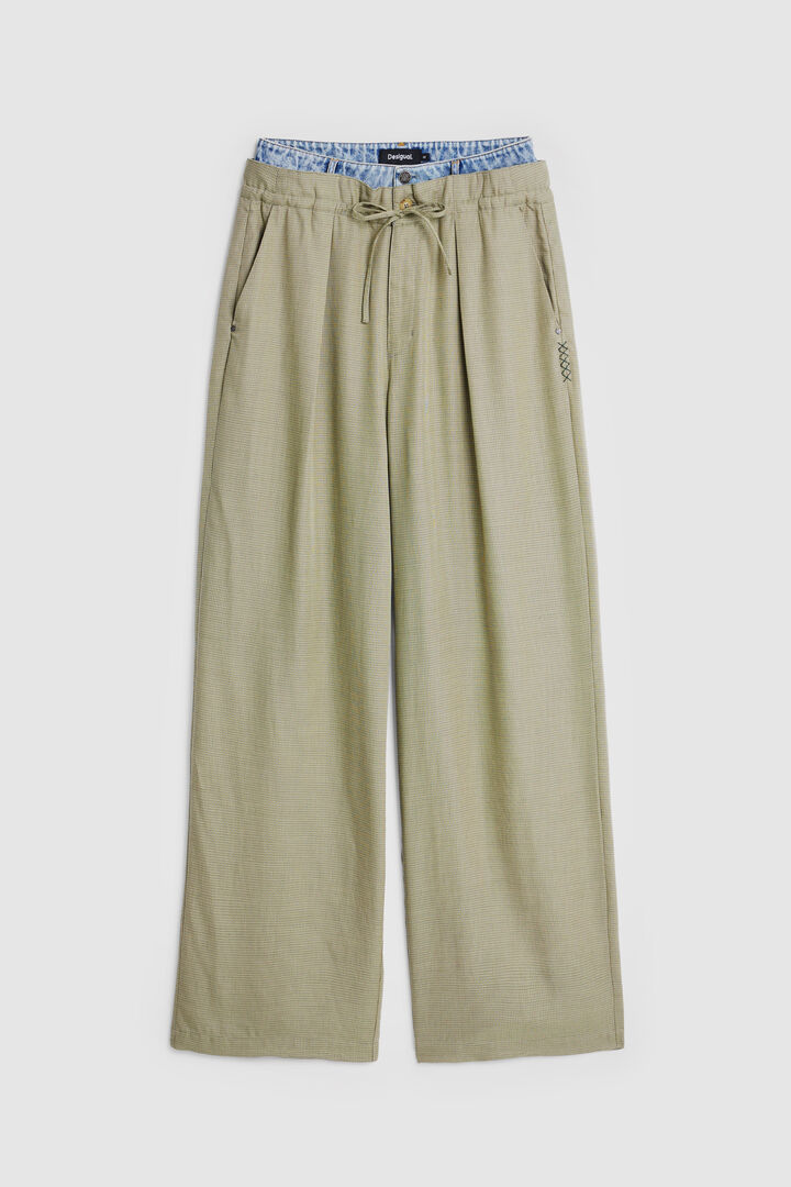 Pantalon long hybride à carreaux | Desigual