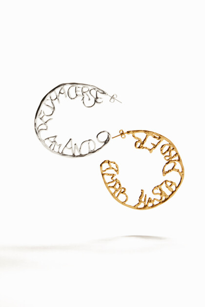 Pendientes XL baño oro plata Zalio