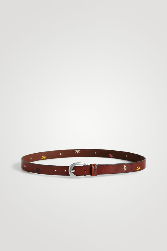 Embroidered leather belt | Desigual