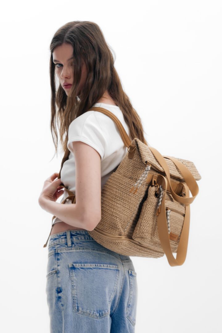 Motxilla Voyager ràfia gran | Desigual