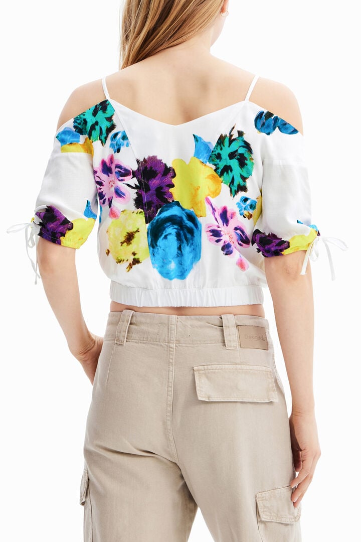M. Christian Lacroix short gathered floral blouse | Desigual