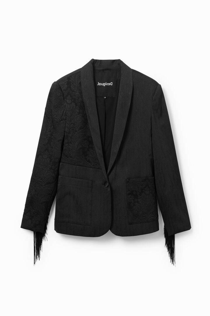 Fringed jacquard blazer | Desigual