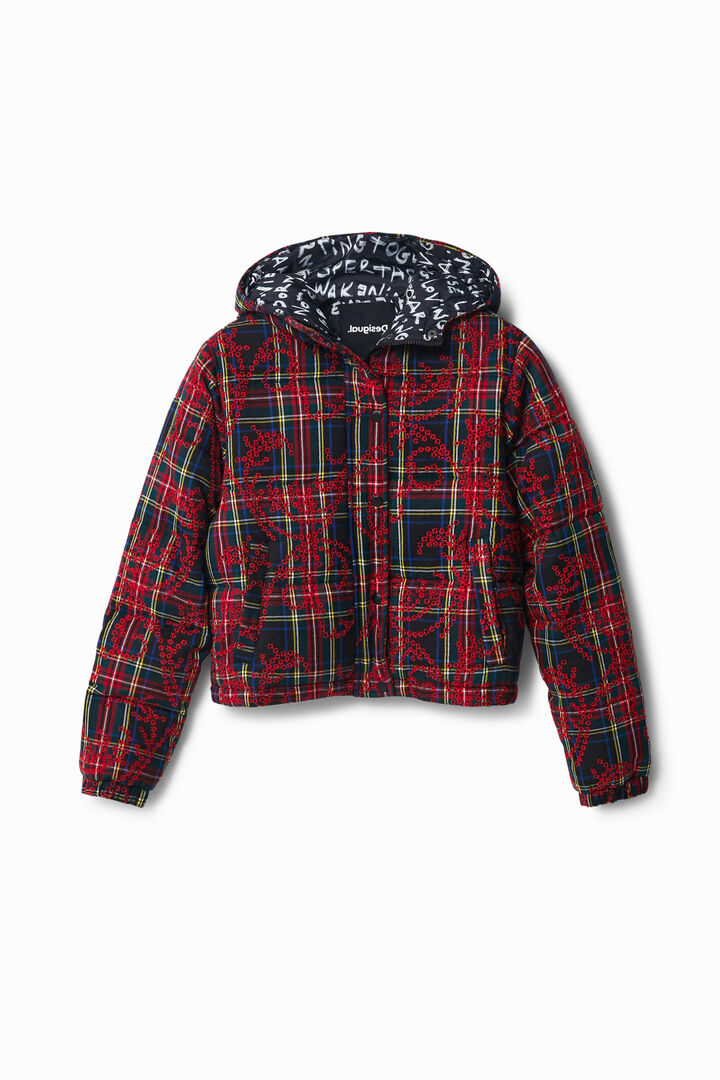 Short padded tartan jacket | Desigual