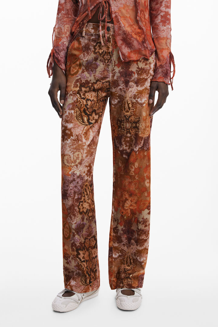 Paisley corduroy pants | Desigual